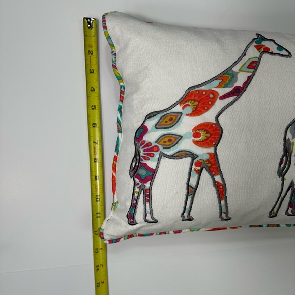 NWT Mirage Multicolor Three Girrafes Applique 12 in. x 24 in. Throw Pillow - Picture 10 of 11